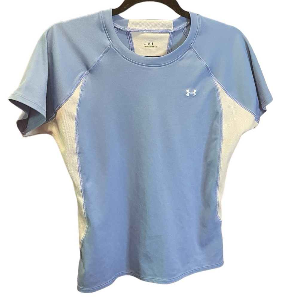 Under Armour woman’s athletic top,‎ powder blue, size medium